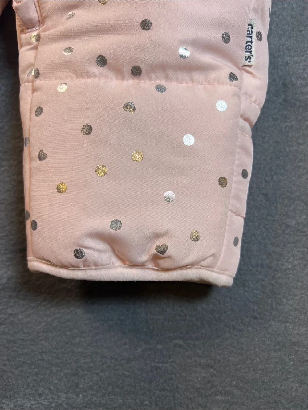Carter's Light Pink Metallic Dot Infant Bunting with Hood